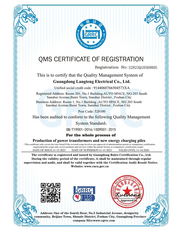 ISO 9001:2015 — EV Charging Systems